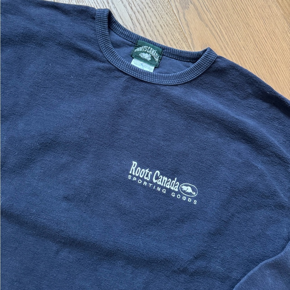 Roots Canada Vintage 80s Crewneck - Unisex M - Navy Blue - Picture 3 of 7